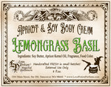 Apricot and soy body cream with lemongrass basil fragrance