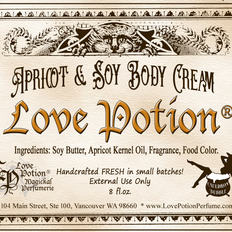 Apricot and soy body cream with original Love Potion fragrance