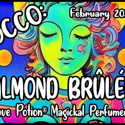 OCCO Almond Brulee has copulin pheromones and an almond vanilla fragrance. Label features a colorful lady.