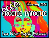 OCCO Frootie Patootie has copulin pheromones with a berry, fig, and honey fragrance. Label features a psychedelic woman.