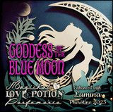 Goddess of the Blue Moon with Lumina pheromone perfume. Label art features a mermaid and moon at sea.