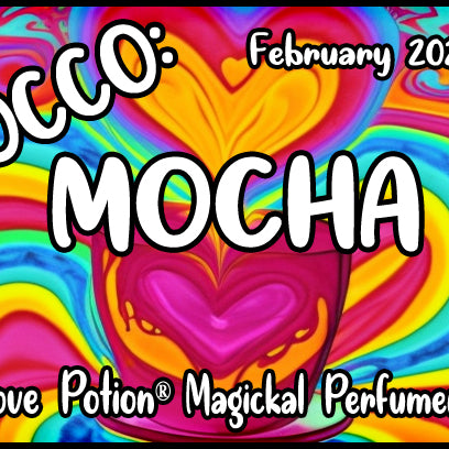 OCCO Mocha has copulin pheromones and a chocolate coffee fragrance with a touch of cream. Label shows rainbow hearts.