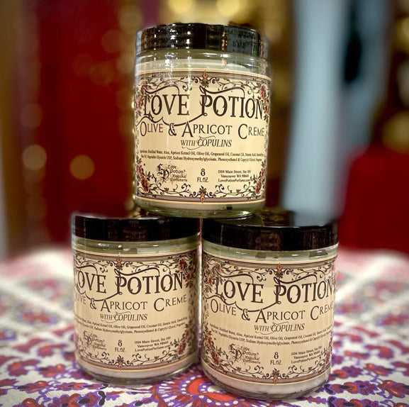 Jars of our popular Olive & Apricot Creme, packed with proteins, minerals and vitamins for dewy, youthful skin.