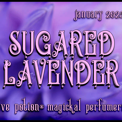 Sugared Lavender layerable perfume by Love Potion. Label shows a lavender flower.