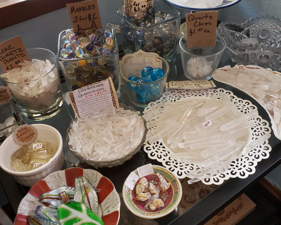 Clear quartz crystals are available in various sizes and levels of clarity.