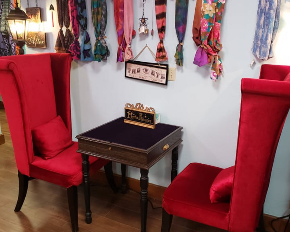 The tarot table we have is not only stunning, but it's also the ideal spot to conduct a card, stone, or rune reading.