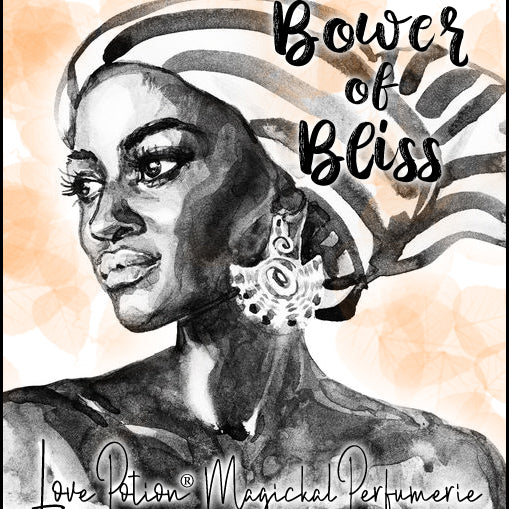 Image of perfume label featuring black watercolor ink portrait of a beautiful woman. Summer 2020 Collection.