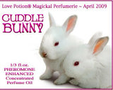Love Potion perfume label featuring 2 baby bunnies cuddling.