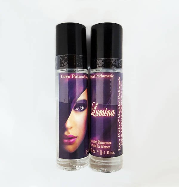 Photo of labelled glass bottles of Lumina pheromone product.