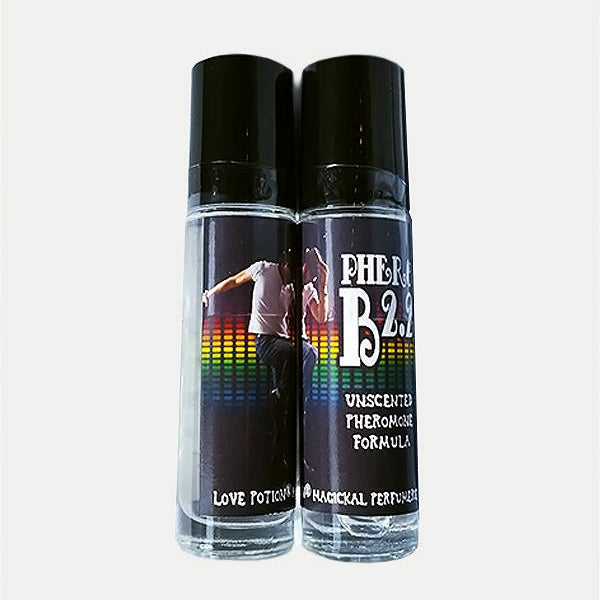 Photo of labelled pheromone B2.22 bottles.