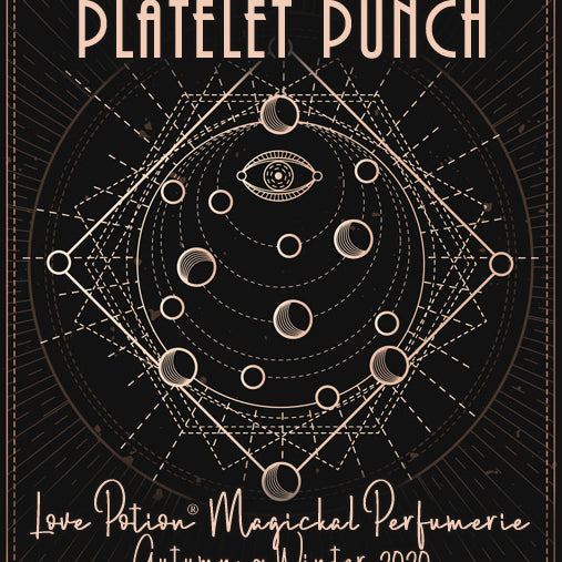 Image of perfume label featuring geometric line art. Autumn-Winter 2020 Collection.