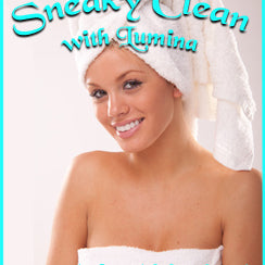 Love Potion: Sneaky Clean label featuring lovely young smiling woman wearing nothing but a towel.