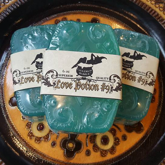 Love Potion #9 scented handmade artisan soap bars in our marketplace shop.
