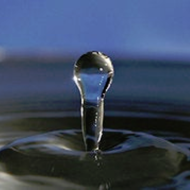 Photograph of a water droplet.