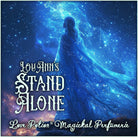 Stand Alone is a floral, woody perfume for self-empowerment. The label shows an ethereal woman looking at a starry night sky.