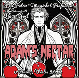 Adam's Nectar with Love God pheromone cologne for men smells of smoky apple. Label shows a handsome man with apples.