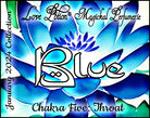 Blue Throat Chakra Potion perfume presents a cool, watery, tea-like floral fragrance. Label features a blue water lily.