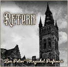 Our Return perfume is meant to smell like earthy, lush memories of Scotland. The label shows a Scottish church bell tower.