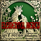 Elemental Mercy with Hedione pheromone perfume smells like forests in the PNW. Label shows a princess kissing a frog.