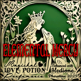 Elemental Mercy with Hedione pheromone perfume smells like forests in the PNW. Label shows a princess kissing a frog.
