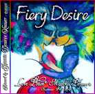 Fiery Desire unisex summer fragrance focuses on coconut and ginger grass. The label art features two characters kissing.