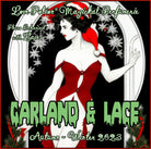 Garland and Lace pheromone perfume for women smells of holiday deserts. Label shows a woman with snowflakes and garlands.