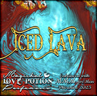 Iced Lava with MMM pheromone cologne for men smells like cool, masculine lavender. Label shows cyan and red ooze ripples.