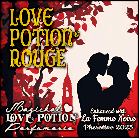 Love Potion Rouge a spicy, fruity twist on the popular original LP Red. Label features a couple kissing in a red forest.