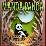 Manda Panda with Alpha Nol pheromone perfume energizes with citrus and bamboo. Label shows a panda in a forest.