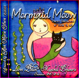 Mermaid Meow with BLAM and AJA pheromone perfume combines tropical fruits with flowers. Label shows a mermaid and cat.