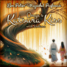 Onyx’s Katsura Kiss with Hedione pheromones smells sweet and earthy. Label shows a couple in an autumn Japanese forest.