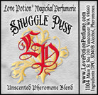 Snuggle Puss unscented pheromone blend for snuggling, cuddling, and intimacy. Label features our logo.