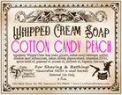 Love Potion whipped cream body soap and shaving cream with cotton candy peach fragrance