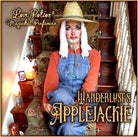 Applejackie is a festive autumn costume party perfume. The label shows a woman dressed as a scarecrow on a staircase.