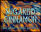 Sugared Cinnamon layerable perfume by Love Potion. Label shows orange and black feathers.