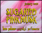 Sugared Pink Musk layerable perfume by Love Potion. Label shows pink feathers.