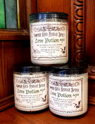 Tower of Love Potion #9 Massage Butter jars in the Magickal Marketplace shop.