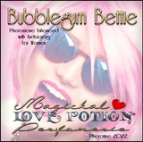 Image of Perfume Label featuring closeup of woman's face.