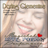 Image of Perfume Label featuring closeup of a woman's face.