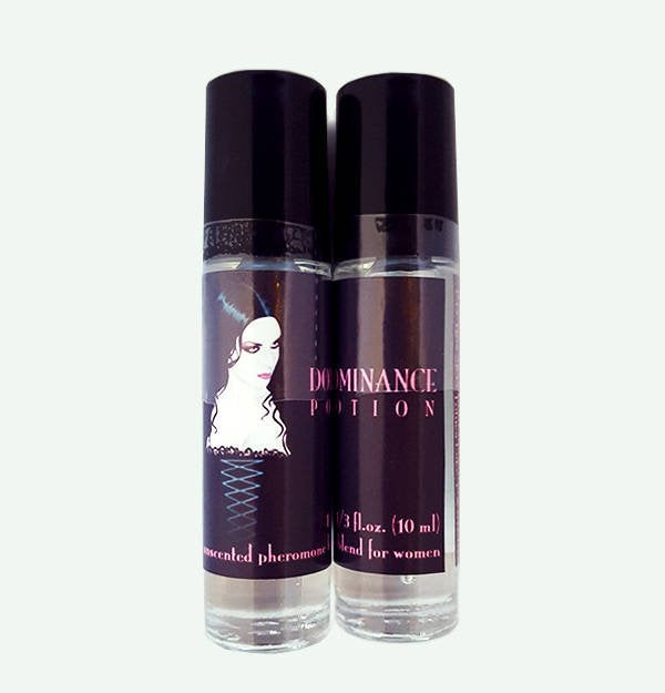 Product photograph of bottles of Love Potion Pheromones: Dominance Potion