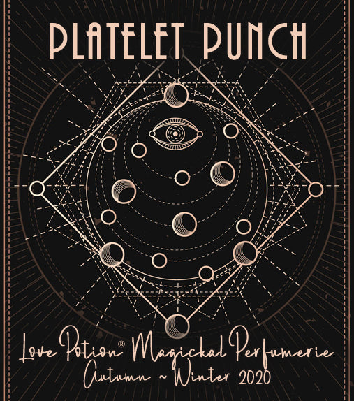 Image of perfume label featuring geometric line art. Autumn-Winter 2020 Collection.