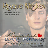 Image of Perfume Label featuring closeup of man's face.