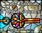 PNW Road Opener spell perfume combines ingredients native to the Pacific Northwest. Label shows a stained glass key.