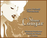 Love Potion: Stone Cougar pheromone label featuring illustrated suggestion of a woman with a Marilyn Monroe type appearance.