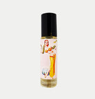 BAM pheromone oil with pink amber fragrance in a labeled roll-on application bottle