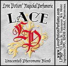 Simple grey product label with red LP logo and name of product. 