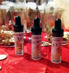 Photo featuring 3 small pheromone bottles, as example of product. 