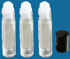 photo of 3 empty roll on perfume bottles - size 10 ml.