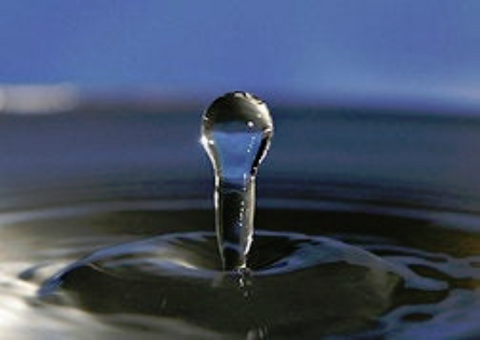 Photograph of a water droplet.